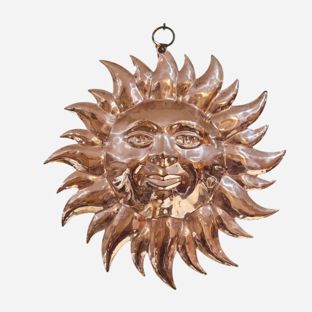 vintage whimsigoth celestial copper sun wall art decor